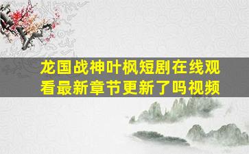 龙国战神叶枫短剧在线观看最新章节更新了吗视频