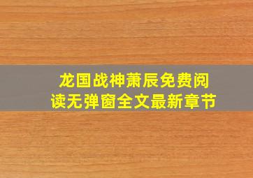 龙国战神萧辰免费阅读无弹窗全文最新章节