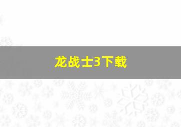 龙战士3下载