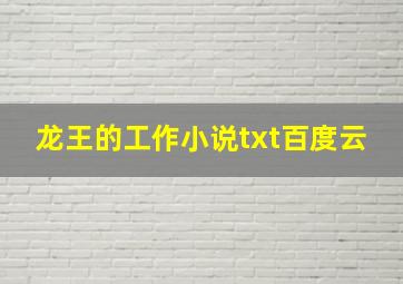 龙王的工作小说txt百度云