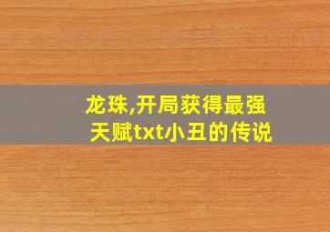 龙珠,开局获得最强天赋txt小丑的传说