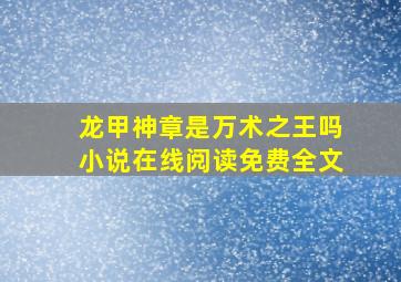 龙甲神章是万术之王吗小说在线阅读免费全文