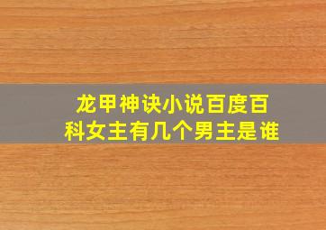 龙甲神诀小说百度百科女主有几个男主是谁