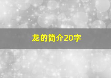 龙的简介20字