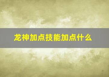 龙神加点技能加点什么