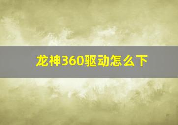 龙神360驱动怎么下