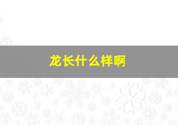 龙长什么样啊