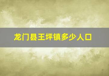 龙门县王坪镇多少人口