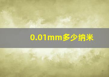 0.01mm多少纳米