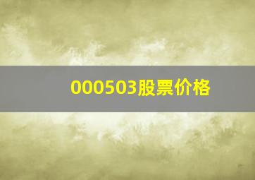 000503股票价格