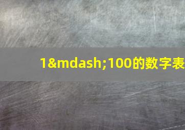 1—100的数字表