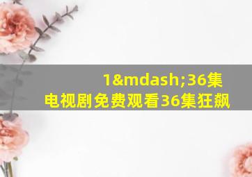 1—36集电视剧免费观看36集狂飙