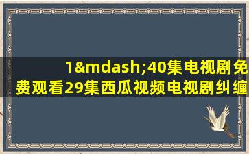 1—40集电视剧免费观看29集西瓜视频电视剧纠缠