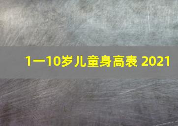 1一10岁儿童身高表 2021