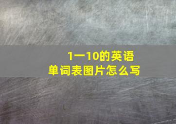 1一10的英语单词表图片怎么写