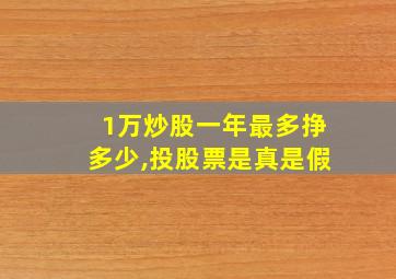 1万炒股一年最多挣多少,投股票是真是假