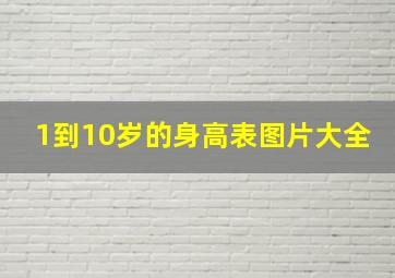 1到10岁的身高表图片大全