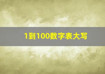 1到100数字表大写