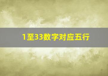 1至33数字对应五行