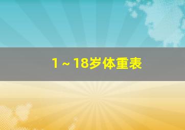 1～18岁体重表