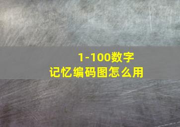 1-100数字记忆编码图怎么用