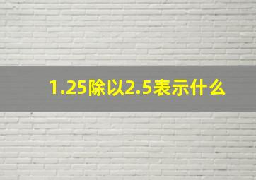 1.25除以2.5表示什么