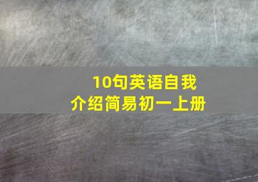 10句英语自我介绍简易初一上册