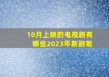 10月上映的电视剧有哪些2023年新剧呢