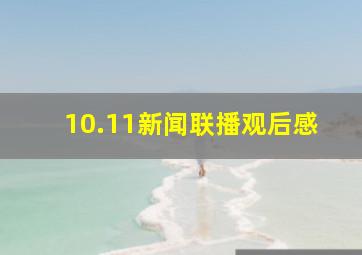 10.11新闻联播观后感