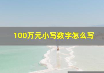 100万元小写数字怎么写