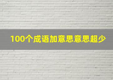 100个成语加意思意思超少