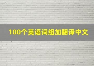 100个英语词组加翻译中文