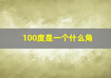 100度是一个什么角