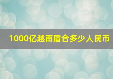 1000亿越南盾合多少人民币