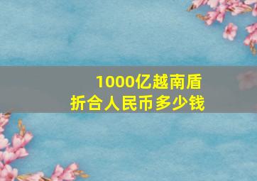 1000亿越南盾折合人民币多少钱