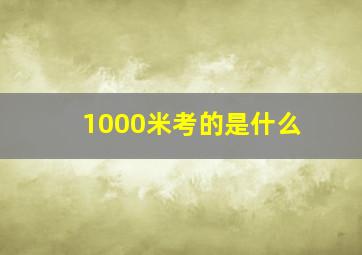 1000米考的是什么