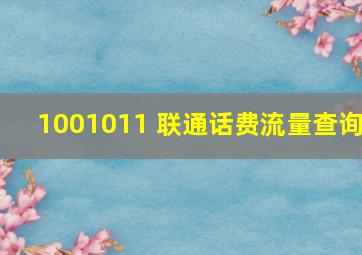 1001011 联通话费流量查询