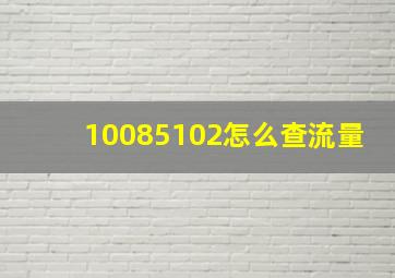 10085102怎么查流量