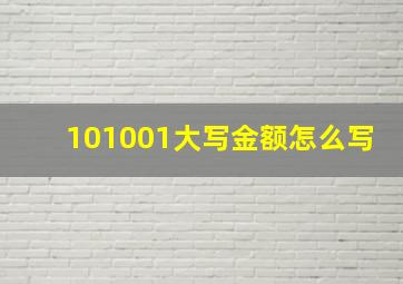 101001大写金额怎么写