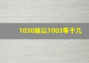 1030除以1003等于几