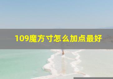 109魔方寸怎么加点最好