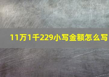 11万1千229小写金额怎么写