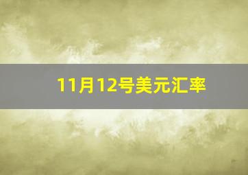 11月12号美元汇率