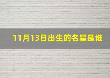 11月13日出生的名星是谁