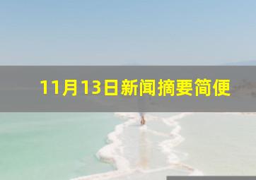 11月13日新闻摘要简便