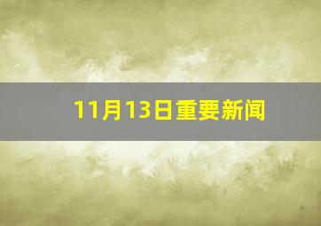 11月13日重要新闻