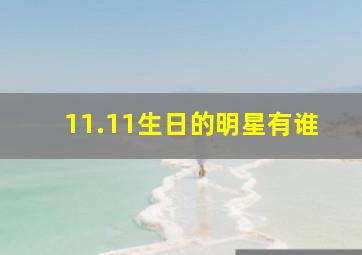 11.11生日的明星有谁