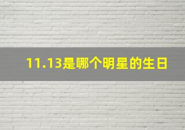 11.13是哪个明星的生日