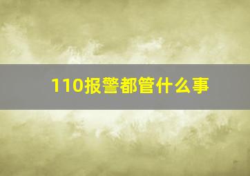 110报警都管什么事