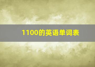 1100的英语单词表